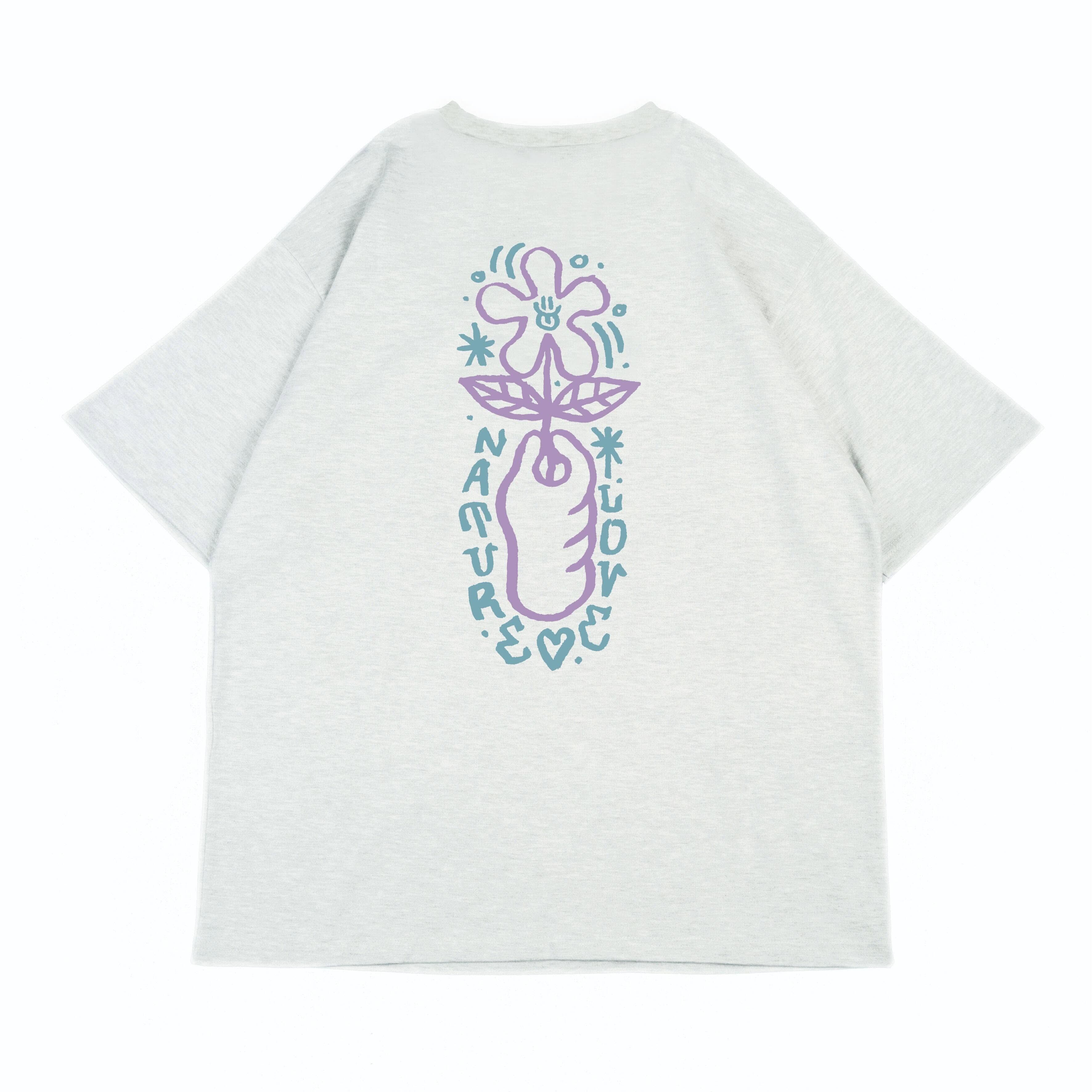 SIGHT - Nature Love- Boxy Cut 機能彈性短Tee - 麻灰