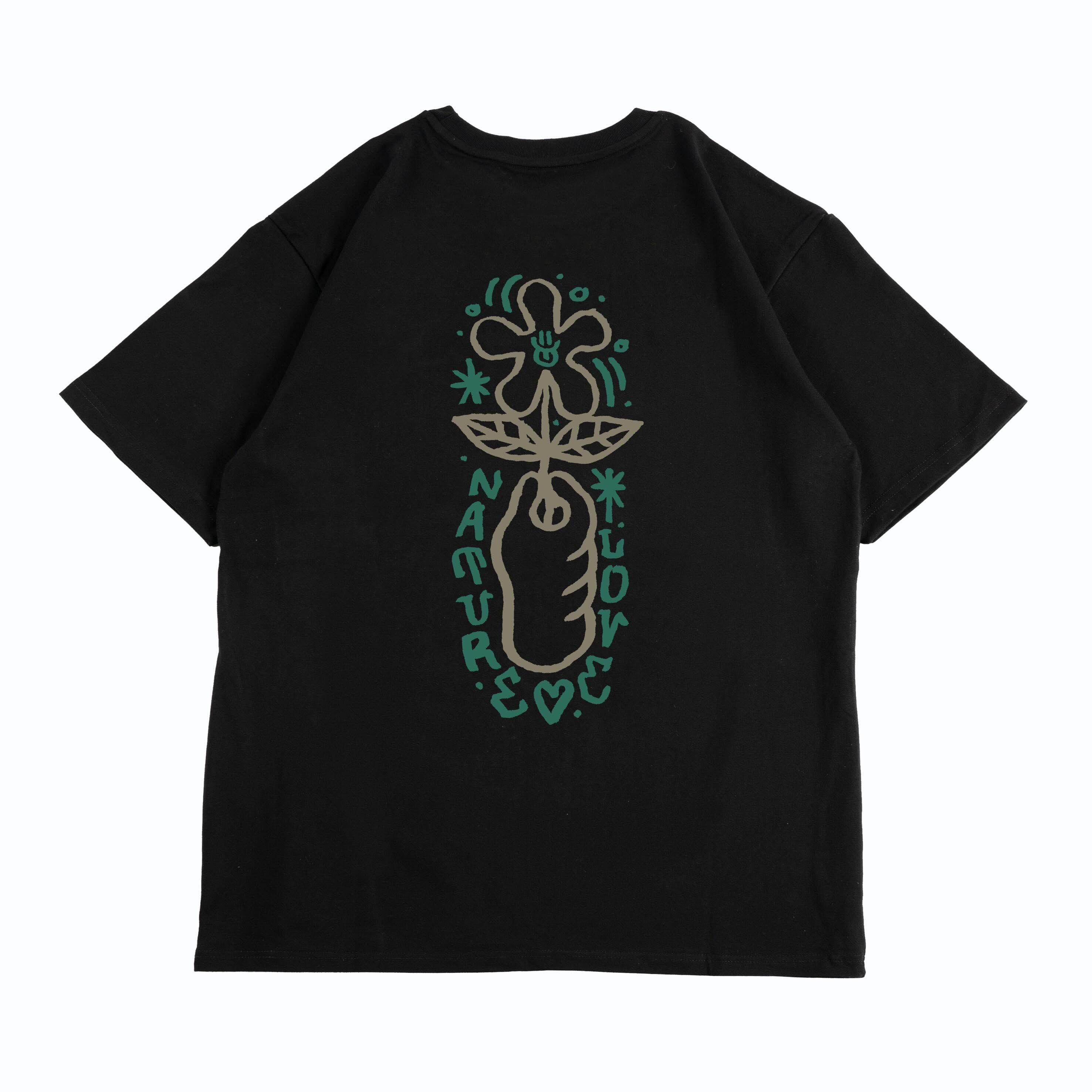 SIGHT - Nature Love- Boxy Cut 機能彈性短Tee - 黑