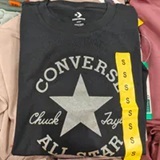 [S] CONVERSE BLACK CHUCK PATCH WOMEN'S TSHIRT, 1943137-BLACK (SZZ1180)