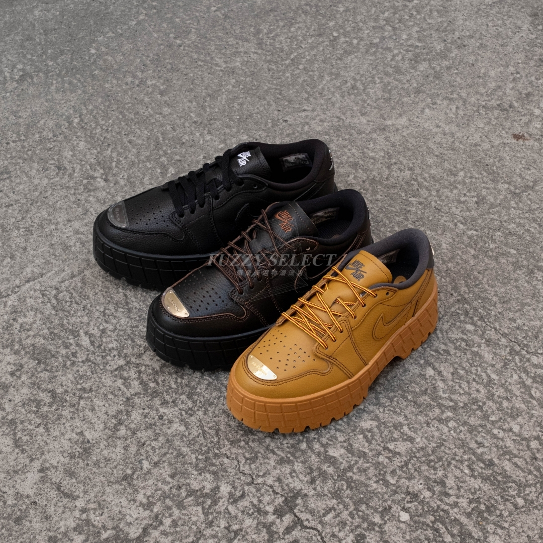 【逢甲 FUZZY】W Air Jordan 1 Low Brooklyn 厚底 卡寶著用款 全黑HF3184-001 黑咖HF3184-002 卡其HF3184-700
