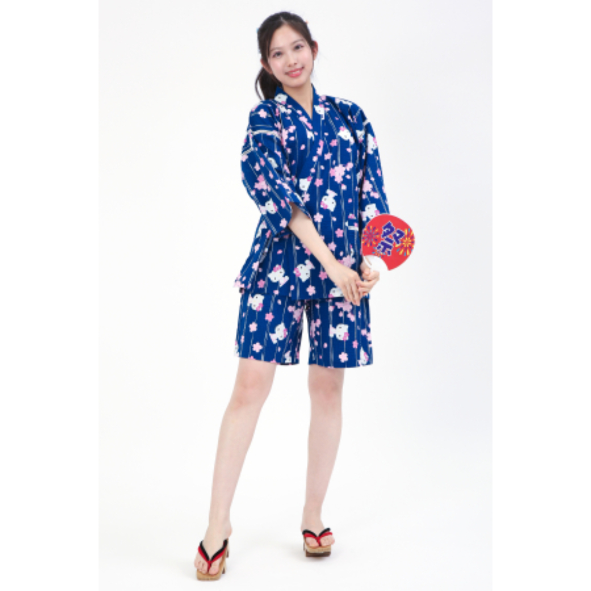 26105-KT Sanrio Hello Kitty 櫻花圖案夏季和服浴衣 #JP-SZ26-SAN-2046