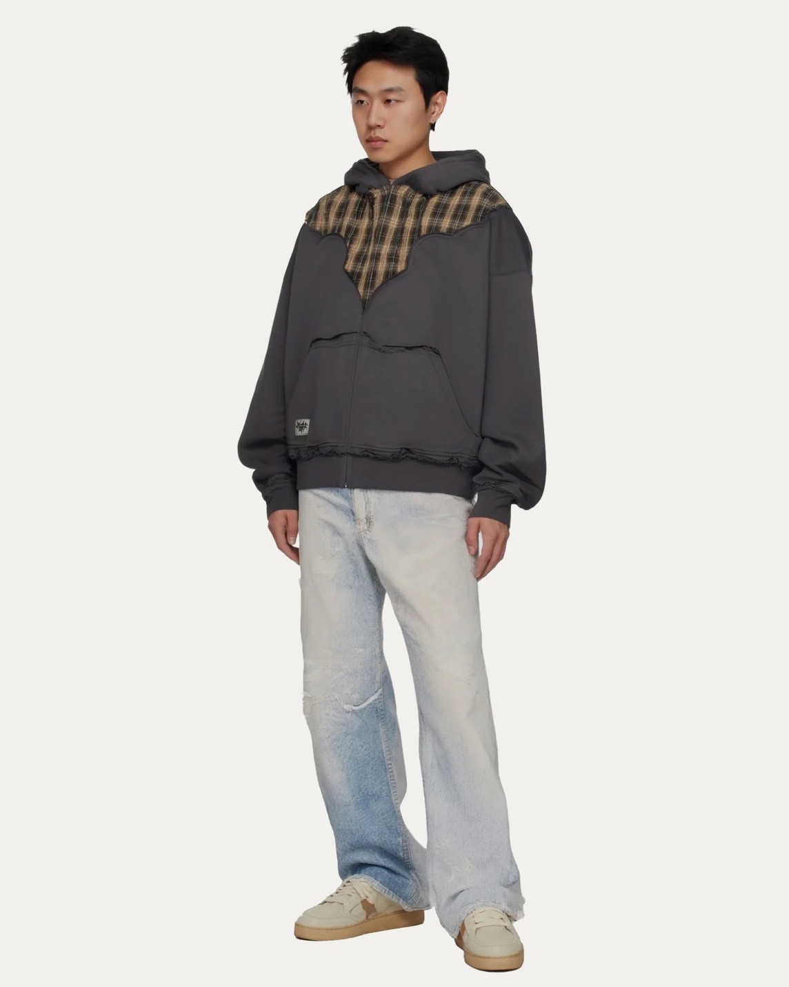 PCES 05 Plaid Combo Hoodie Jacket