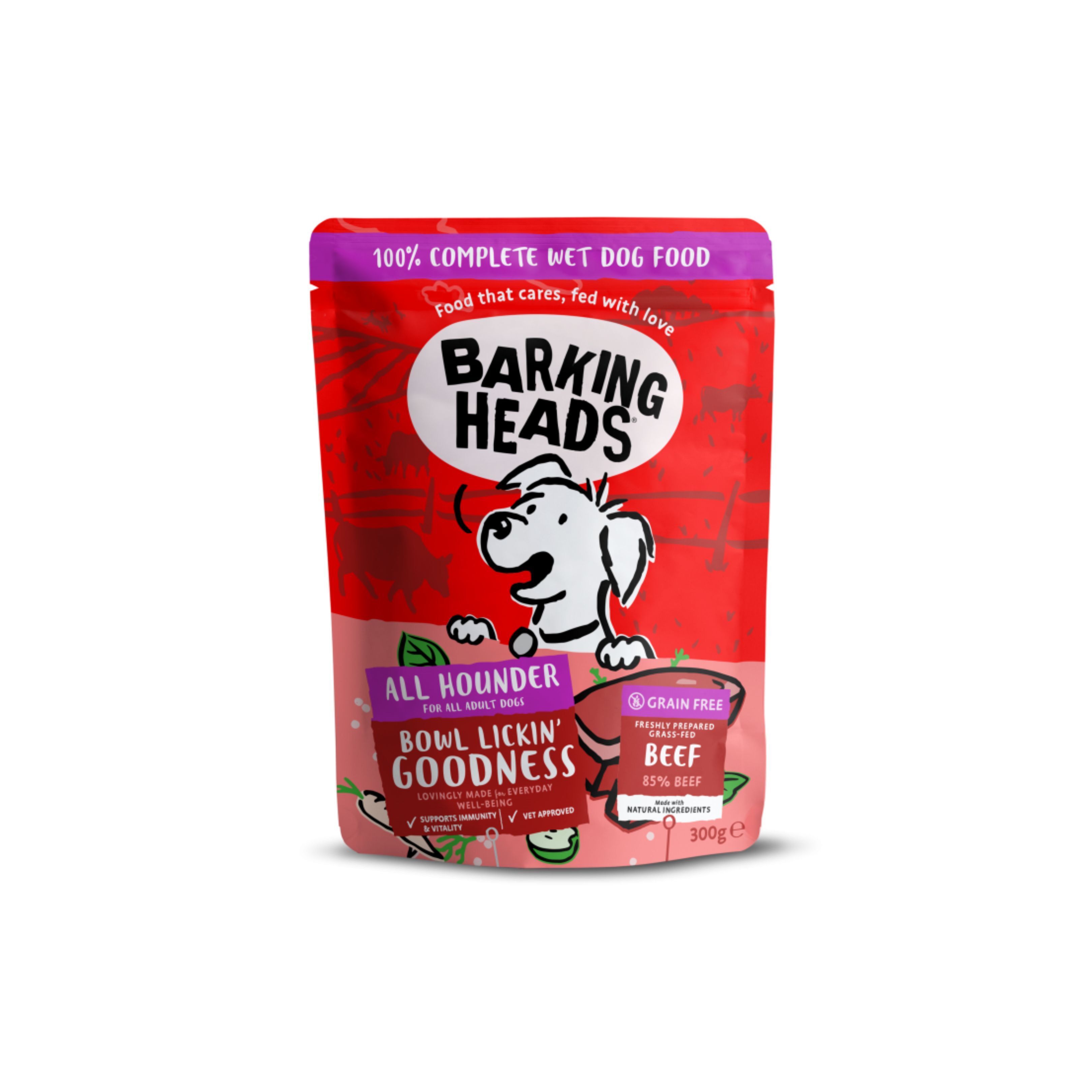 Barking Heads 無穀物犬隻食用濕包 (牛肉) 300g