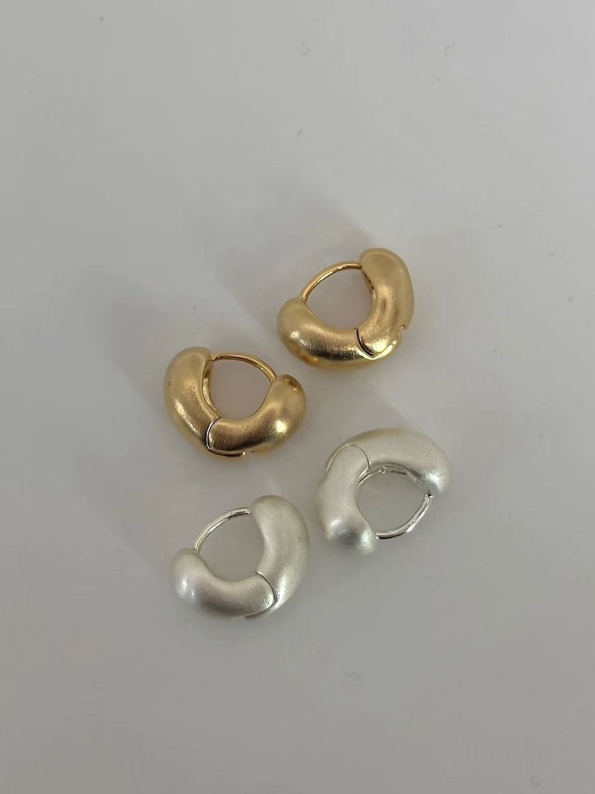 brushed silver earrings