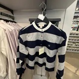 [S] CALVIN KLEIN BARITONE BLUE STRIPE VARSITY STRIPE HENLEY TOP, 47F213G-501 (SCK872)