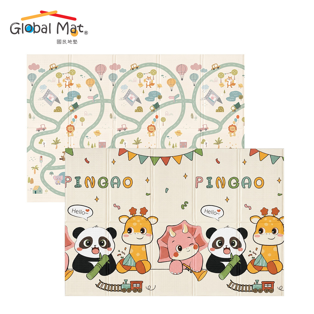 免運【 Global mat 】國民地墊 XPE 標準款 1cm 輕量摺疊地墊 - 動物城市巡禮 B2 (180 x 160)
