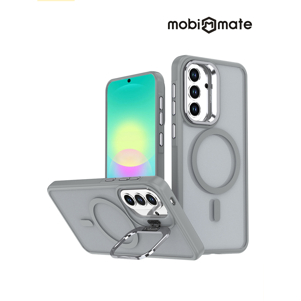 Mobi Mate 三星A27鏡頭支架磁吸保護殼-霧灰