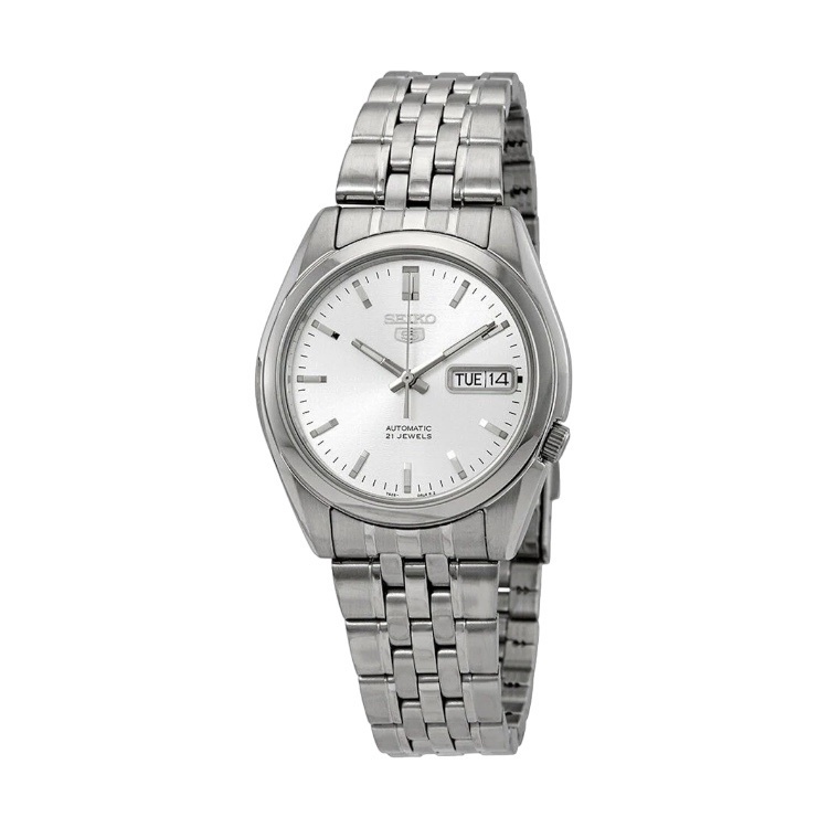SEIKO 5 精工 盾牌 5號 SNK355K1 銀面 鋼帶 自動機械錶