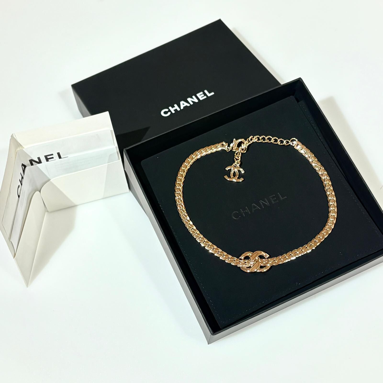 全新CHANEL項鍊 ABF673 淡金色CC鎖骨鏈 #BRAND NEW #香榭站正品