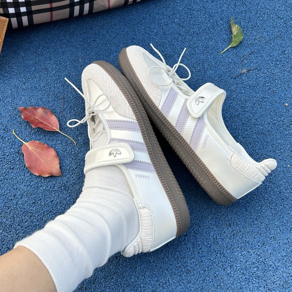 ADIDAS SAMBA JANE 奶油紫 珠光 瑪莉珍 休閒鞋 魔鬼氈 女鞋 LB8627