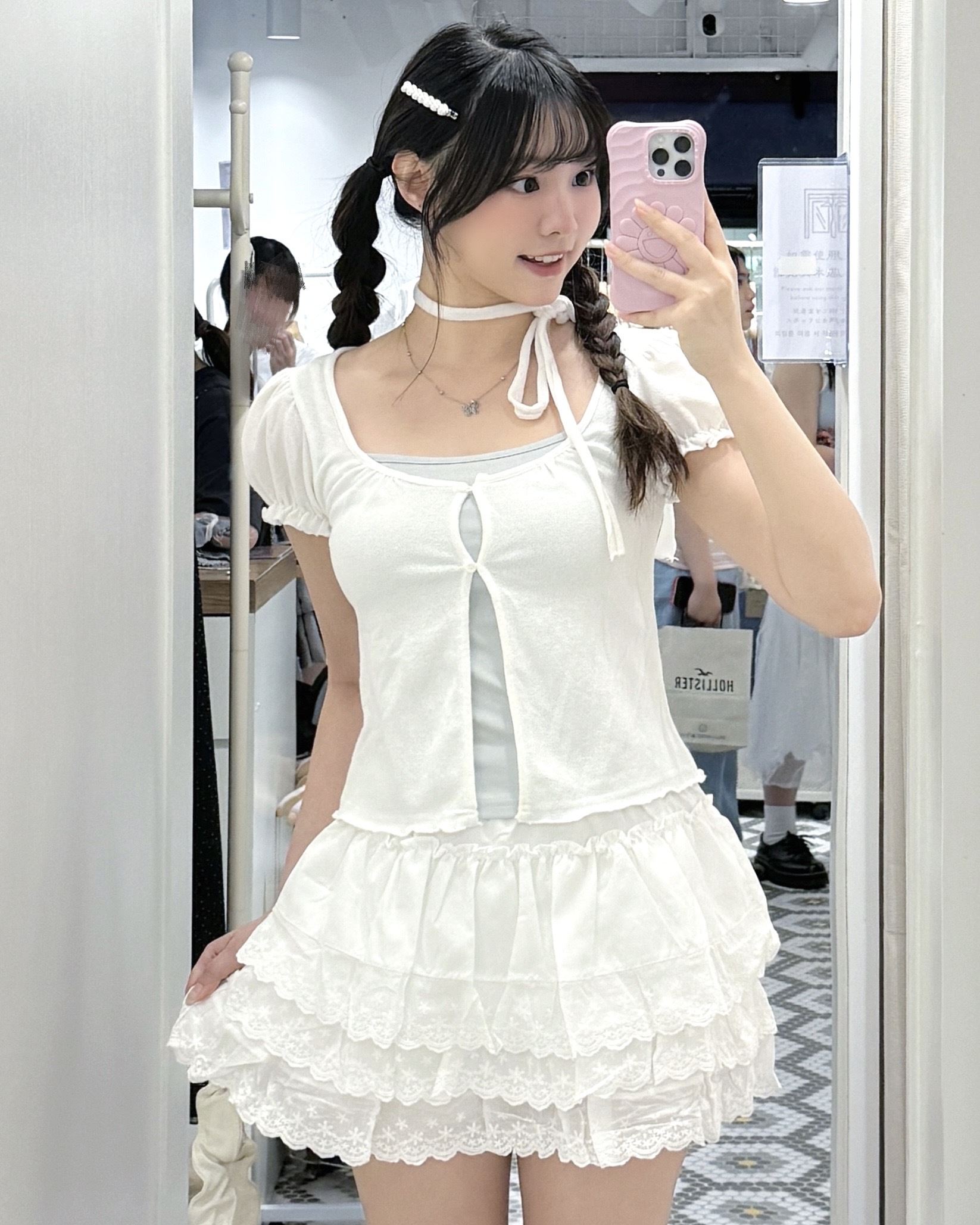 S0241｜優美感⋆˚✿˖°⋆˚ 圓領小公主袖外搭連小背心SET (附頸帶