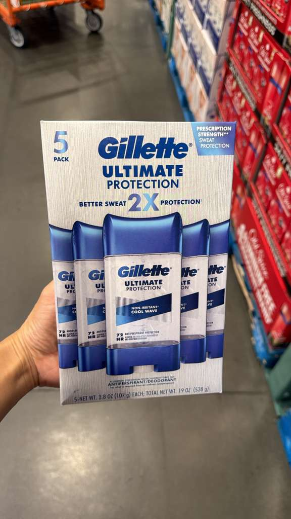 BC001 Gillette Ultimate Protection 男士止汗除臭透明凝膠107G（5支裝）EXP:2028.03