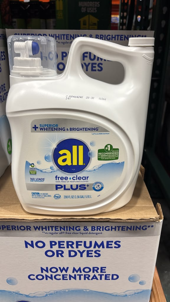 BC035 all Free Clear PLUS+ 溫和低敏強效潔白超濃縮液體洗衣精5.91L