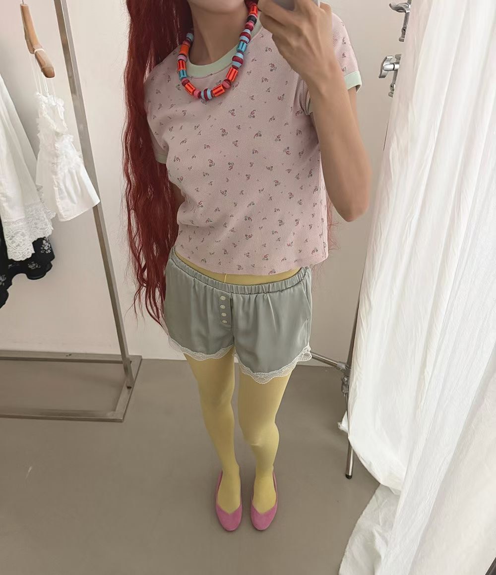 印花滾邊短袖T