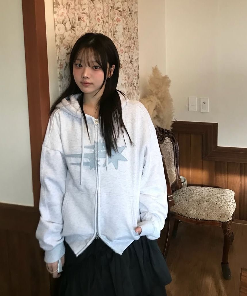 【預購】韓國代購 Niceghostclub 經典Logo NGC 3star Applique Hoodie zip up 雙拉鍊 撞色 貼布 星星外套