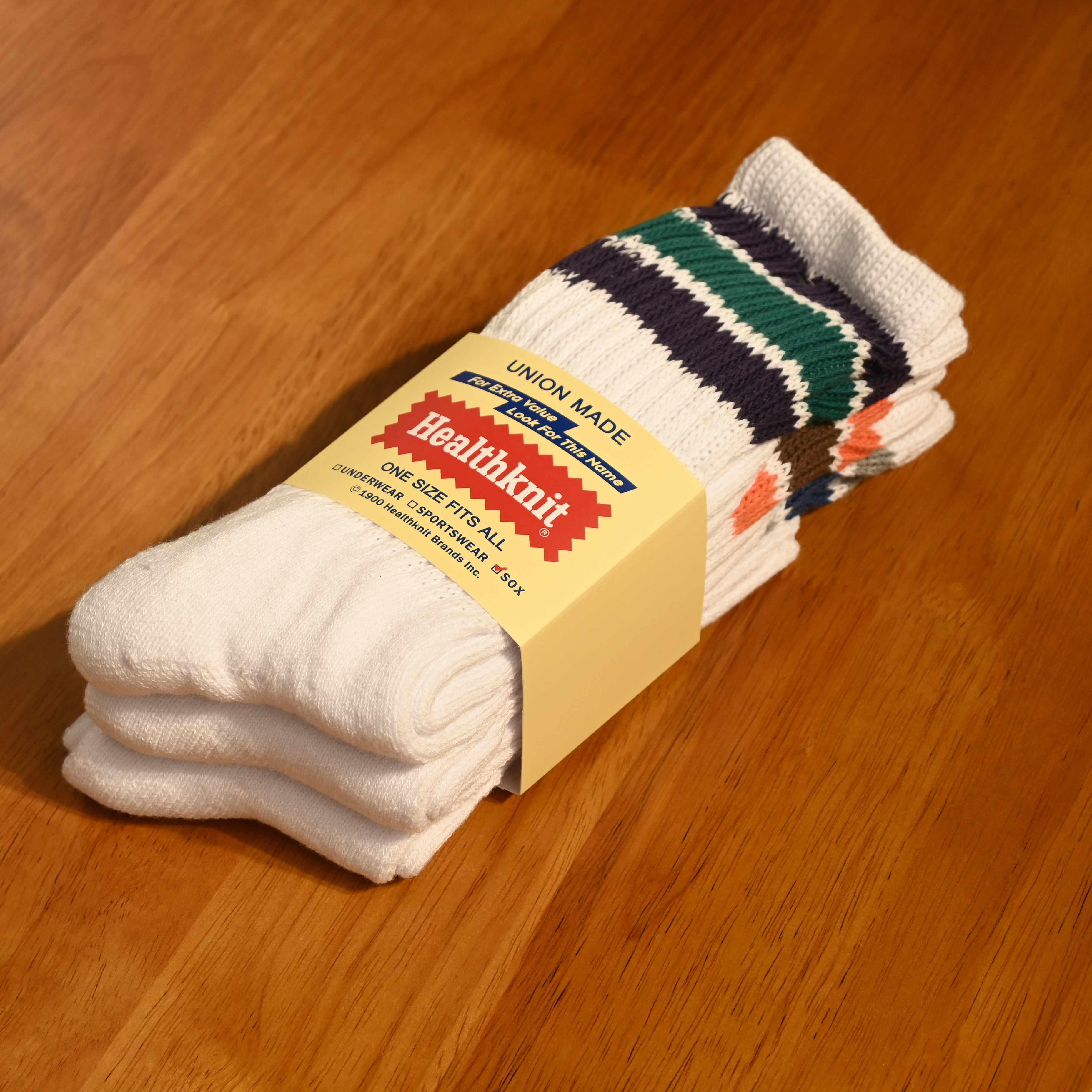 Healthknit Sinker 3 Line 3P Socks Org/Purple Navy/L.Gray