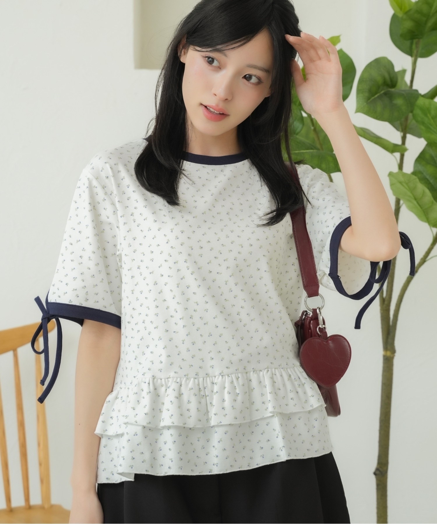 Kutir / Assorted Ribbon Ringer Frill T-Shirt