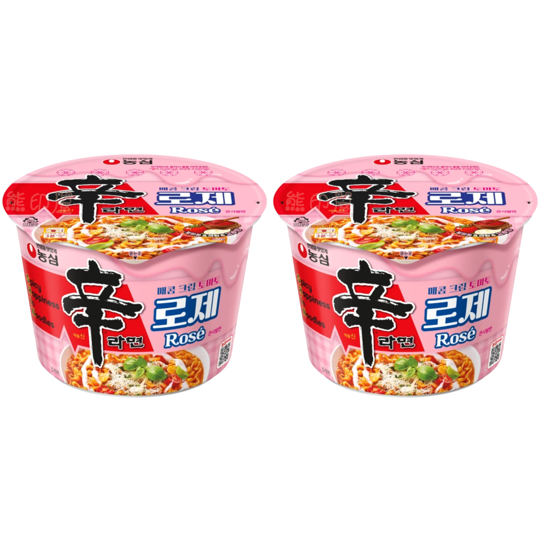 農心韓國版 玫瑰即食辛辣麵 碗裝108G X 2 (平行進口)