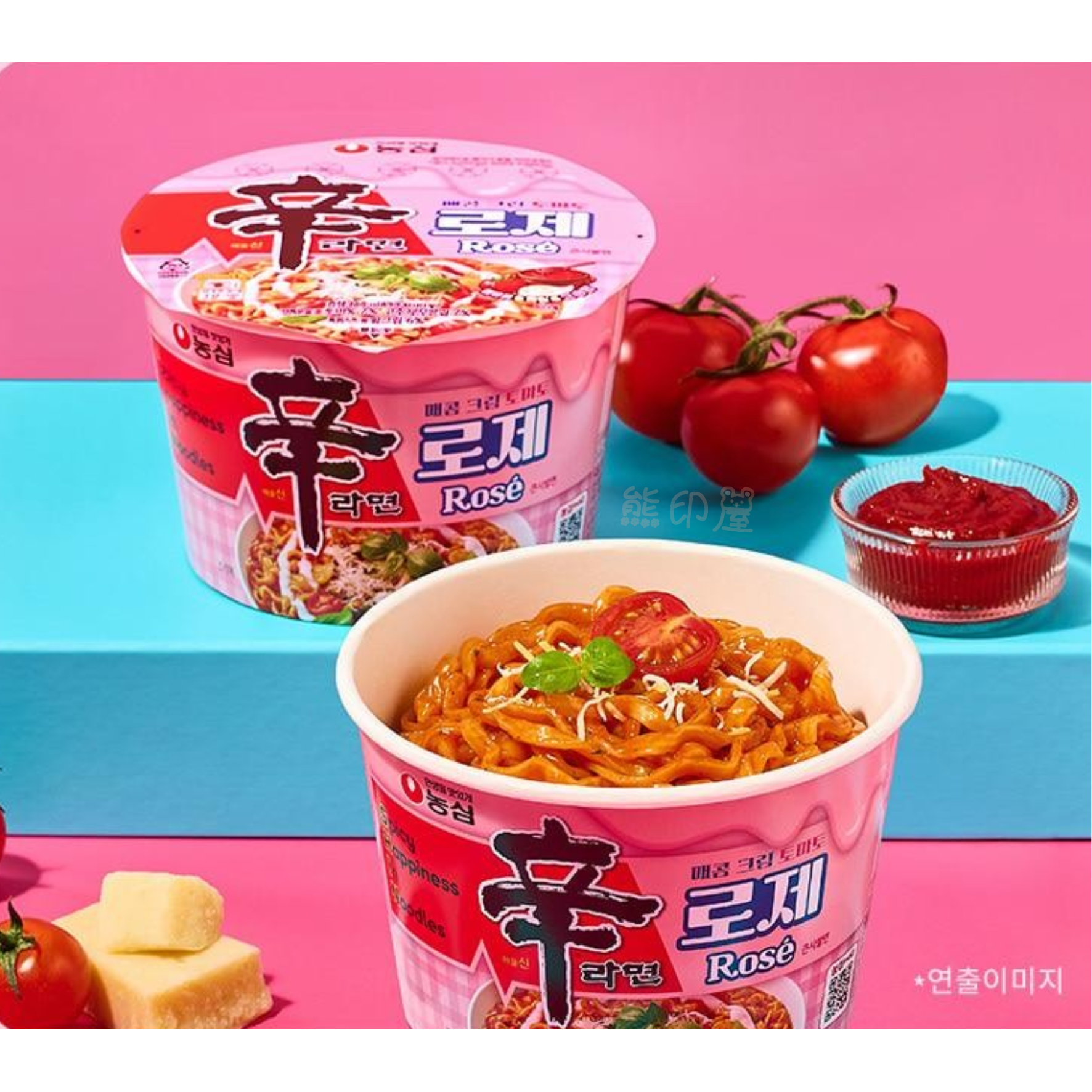農心韓國版 玫瑰即食辛辣麵 碗裝108G X 2 (平行進口)