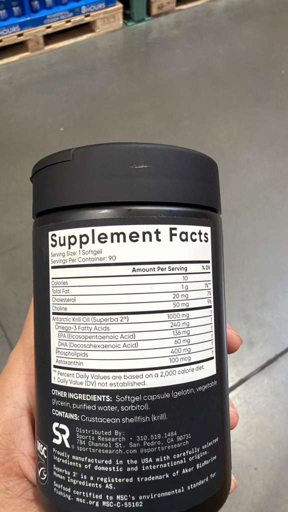 BC052 Sports Research 雙倍強效南極磷蝦油1000MG 90粒 EXP:2029.02