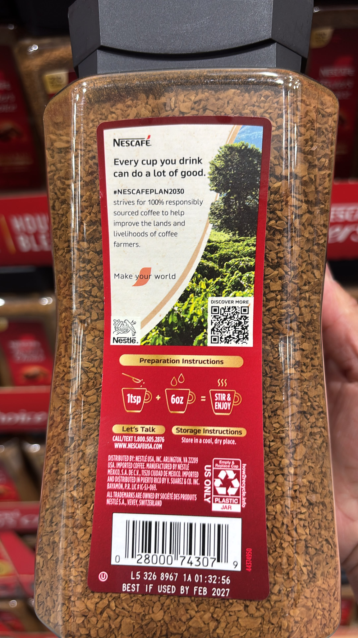 BC062 NESCAFÉ Taster's Choice House Blend 經典原味冷凍乾燥即溶咖啡粉14oz exp:2027.02