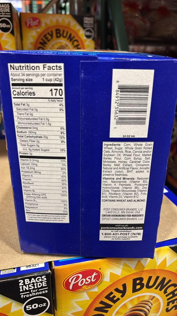 BC064 Post Honey Bunches 蜂蜜燕麥堅果脆片早餐麥片1.41kg exp:2027.05