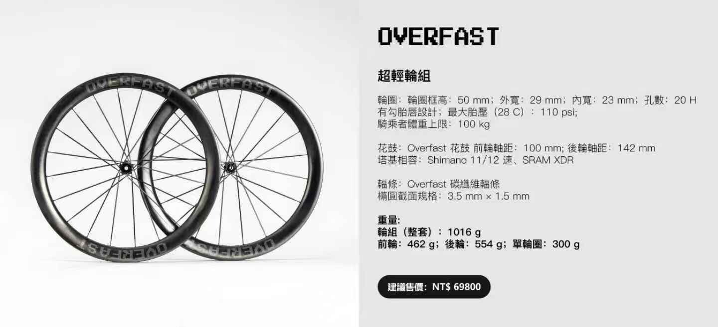 OVERFAST Disc brake wheelset 50MM