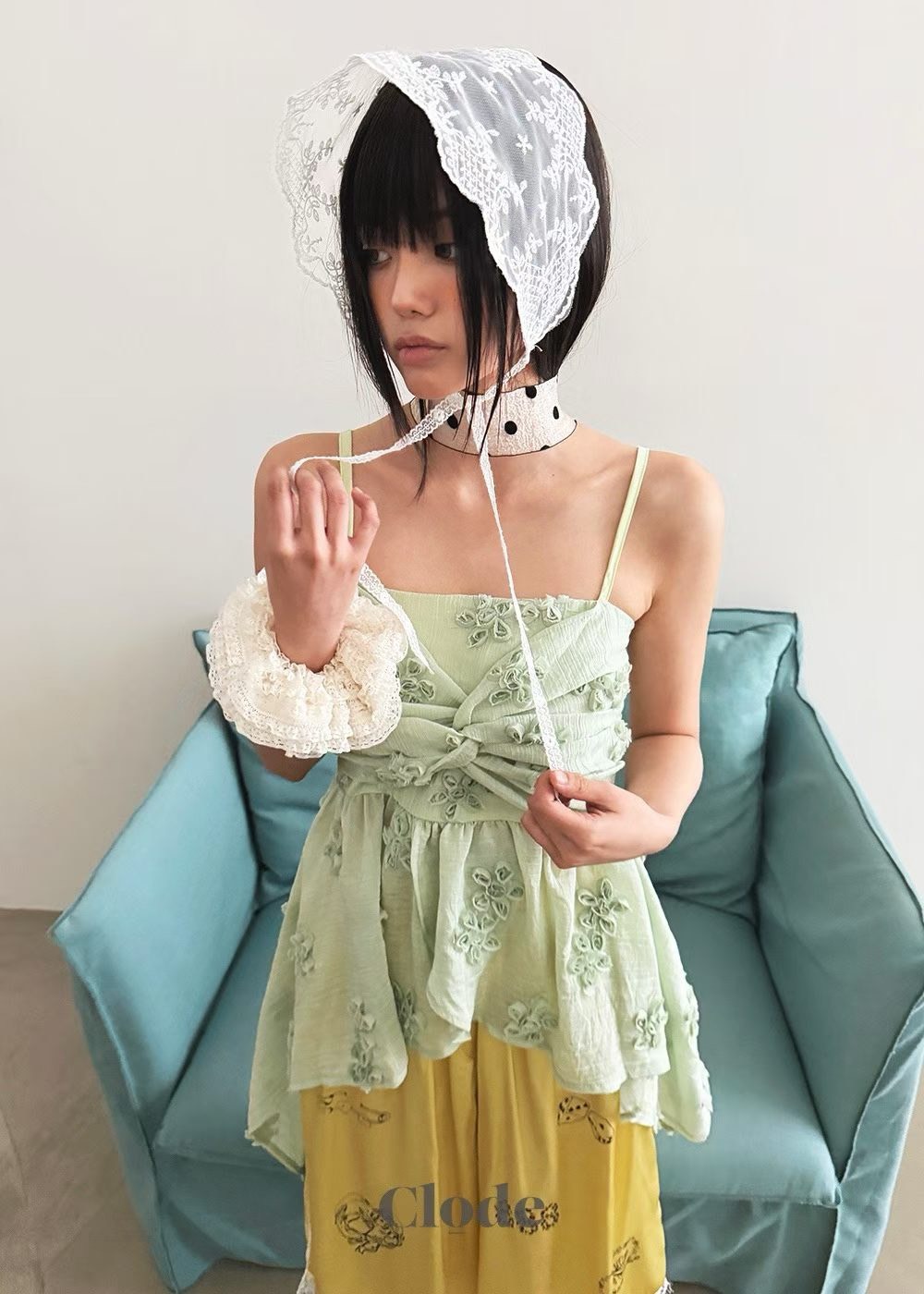 不規則花朵平口吊帶背心