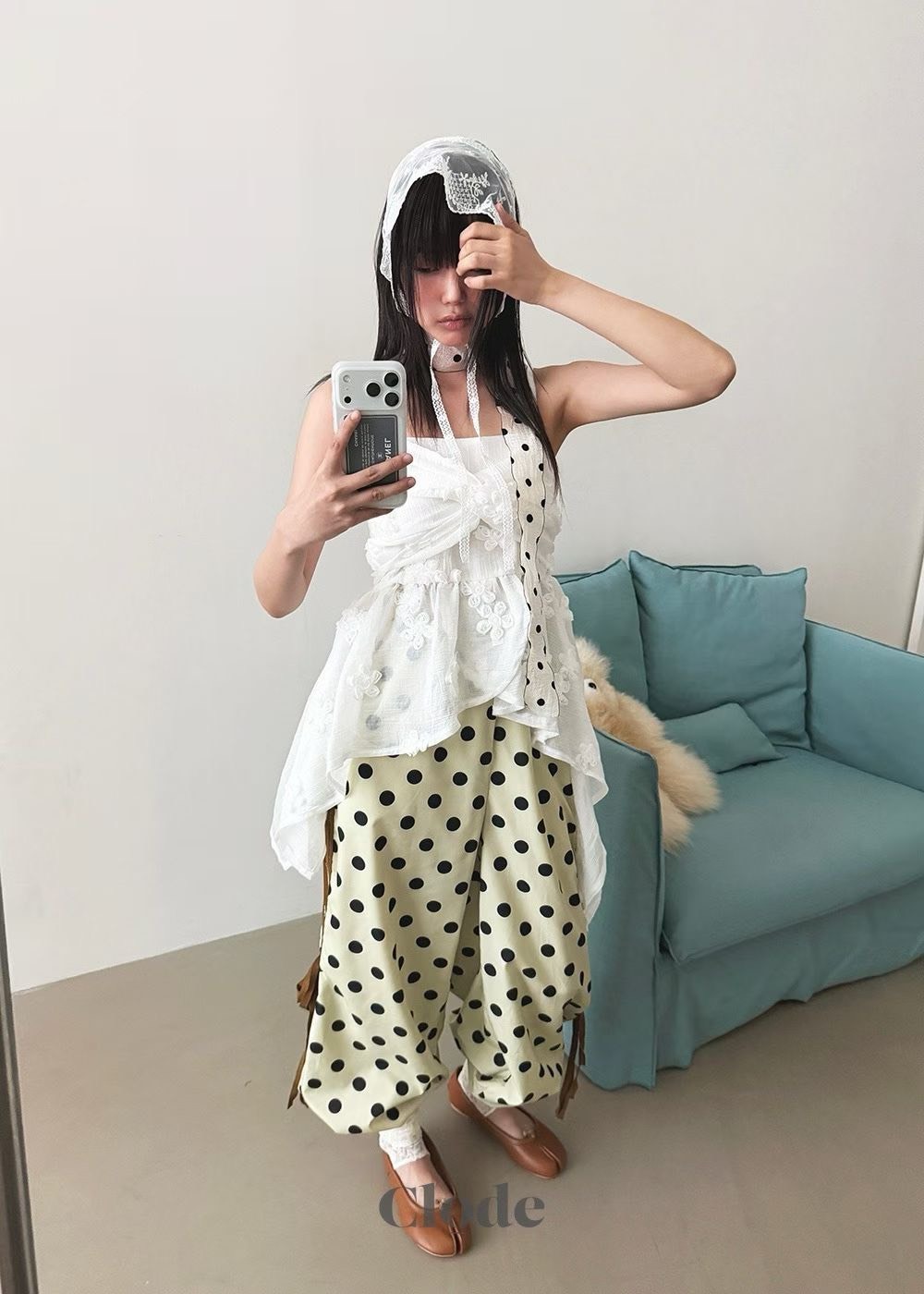 不規則花朵平口吊帶背心