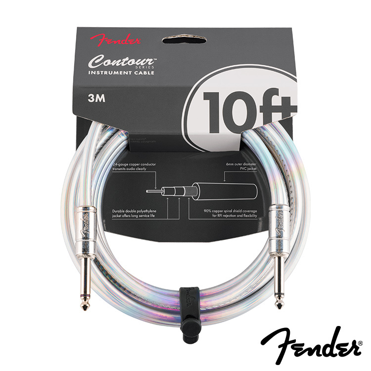 Fender Contour Galaxy Instrument Cable - Iridescent 3米 樂器導線