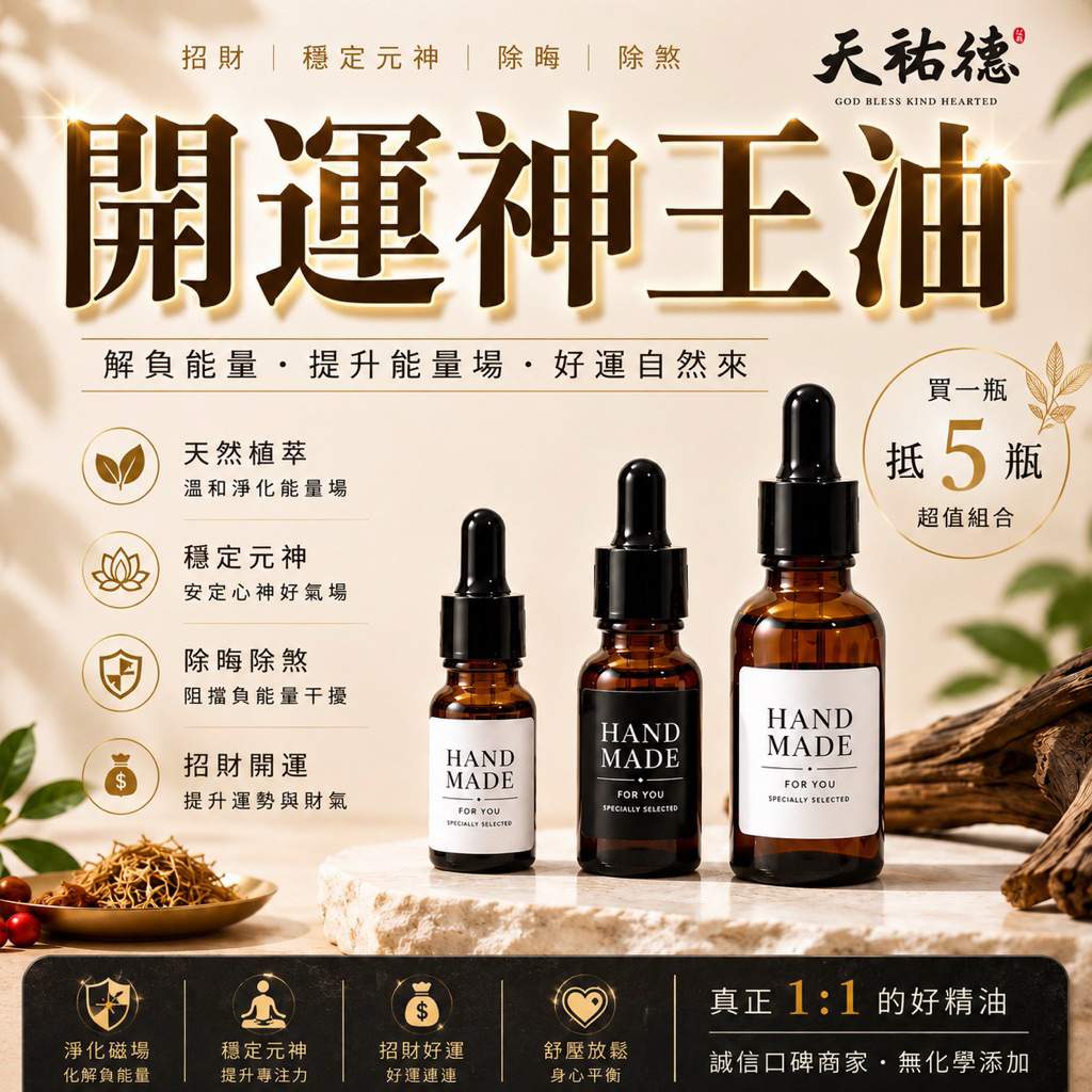 《天祐德》門市熱賣 開運除晦檀香+紅檜木+岩蘭草精油❤️