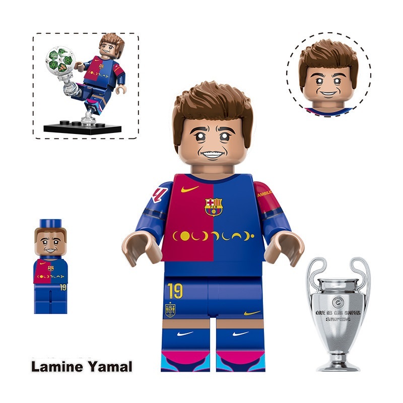 Sport Soccer Lamine Yamal Custom Minifigures fit Lego TV6509 TV7074