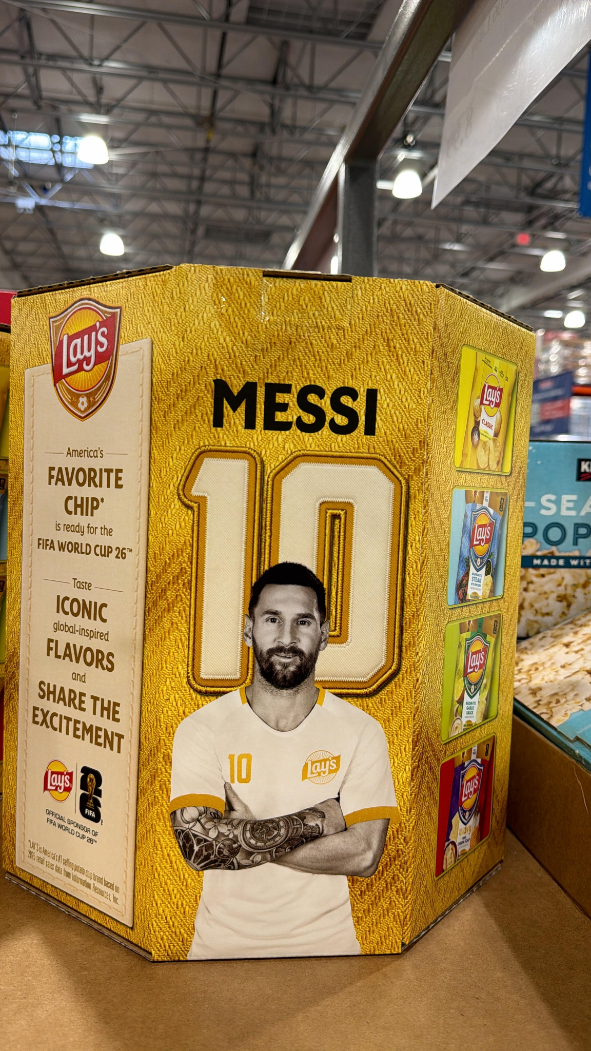 BC108 Lay'sXMessi 10聯名限定薯片分享包32OZ(原味、鹽醋、酸奶洋蔥、燒烤) EXP:2026.8