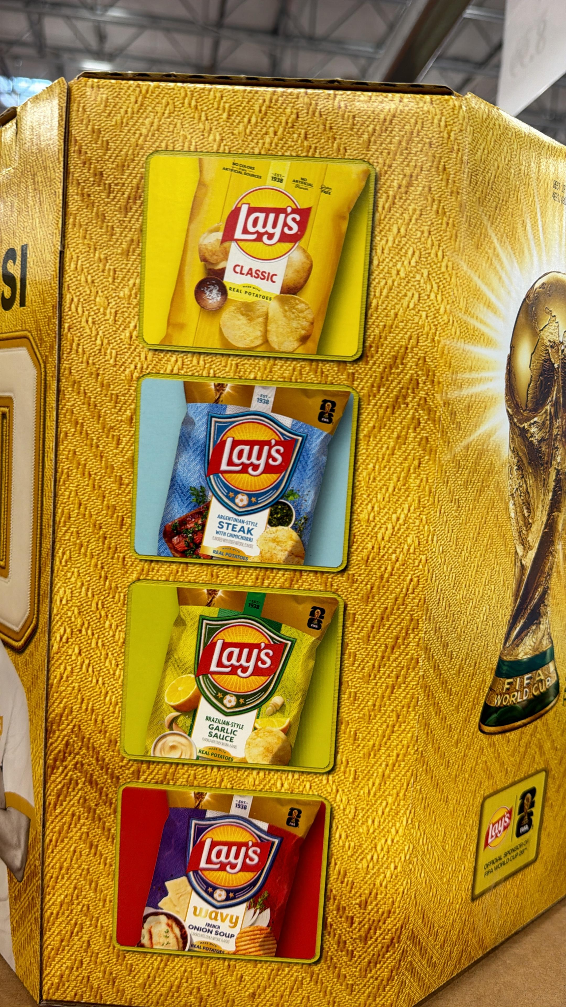 BC108 Lay'sXMessi 10聯名限定薯片分享包32OZ(原味、鹽醋、酸奶洋蔥、燒烤) EXP:2026.8