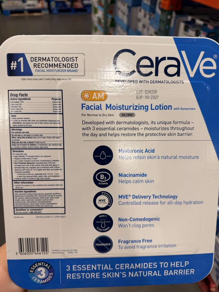 BC121 CeraVe 全效修護日間保濕乳SPF 30 89MLx2支 exp:2027.09