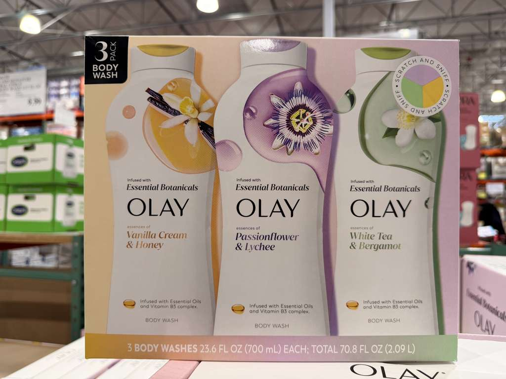BC124 OLAY 精油草本系列保濕沐浴乳700mlX3支(香草奶油與蜂蜜+百香果花與荔枝+白茶與佛手柑)