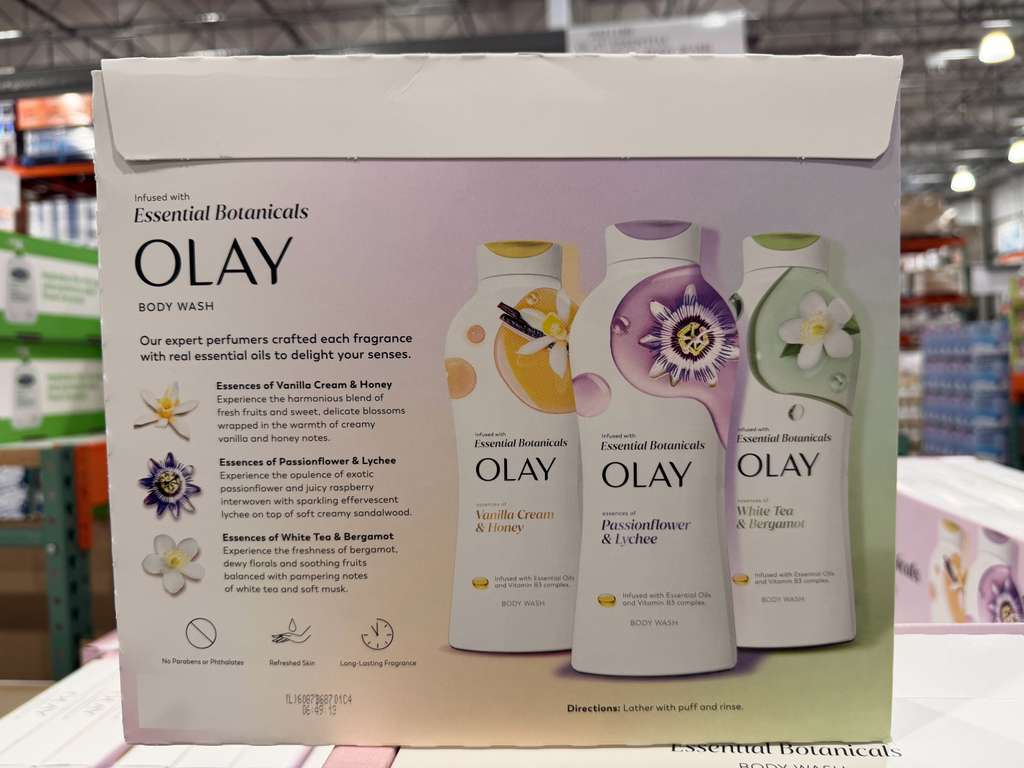 BC124 OLAY 精油草本系列保濕沐浴乳700mlX3支(香草奶油與蜂蜜+百香果花與荔枝+白茶與佛手柑)