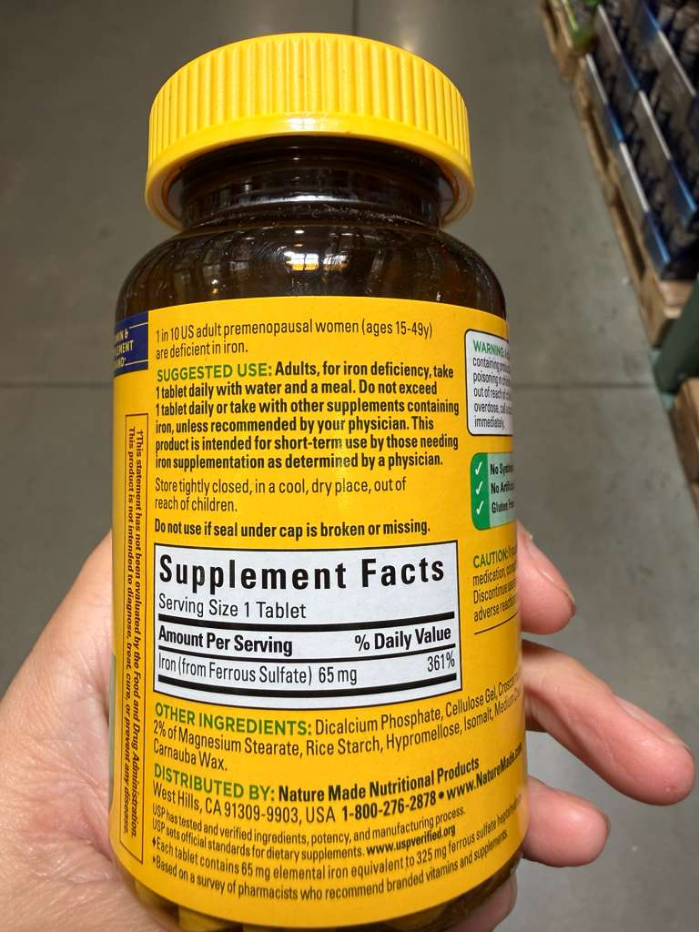 BC152 Nature Made Iron 65 mg 365片 exp:2029.02