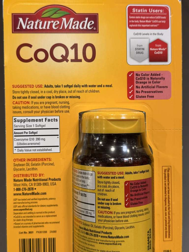 BC150 Nature Made CoQ10 200 mg 輔酶 Q10 膳食補充劑140粒軟膠囊 exp:2028.08