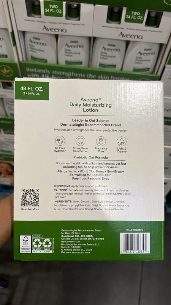 BC178 Aveeno 燕麥每日保濕乳24OZ 2支裝