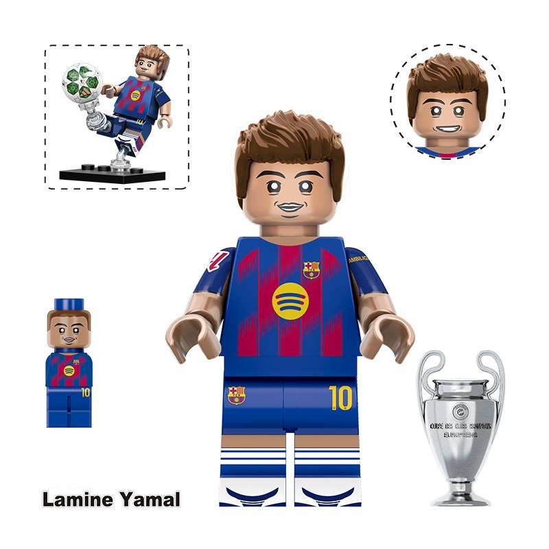 Sport Soccer Lamine Yamal Custom Minifigures fit Lego TV6509 TV7075