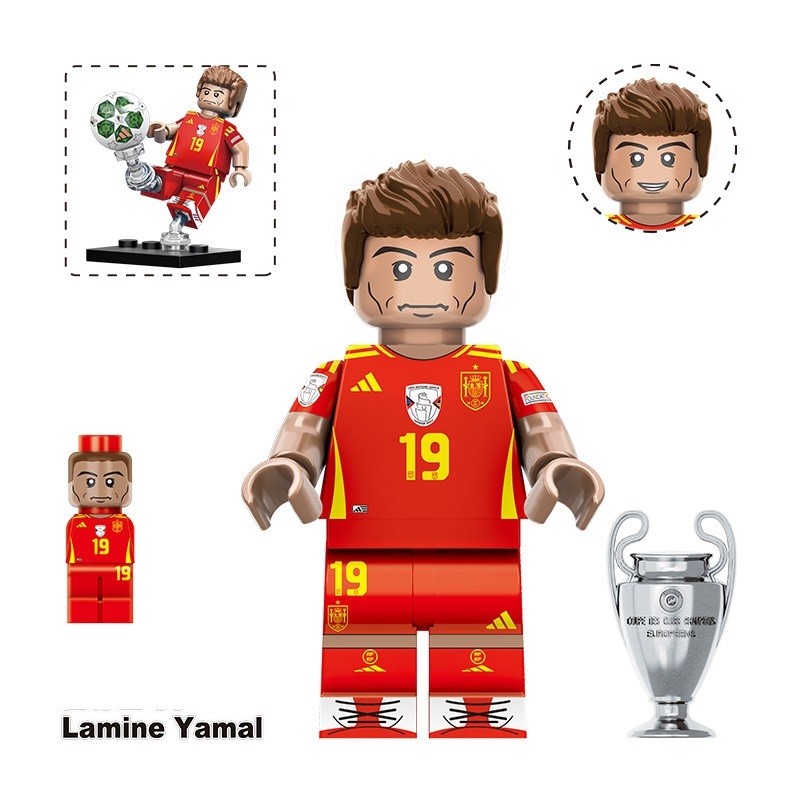 Sport Soccer Lamine Yamal Custom Minifigures fit Lego TV6509 TV7076