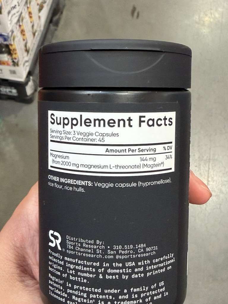 BC132 Sports Research 蘇氨酸鎂腦部保健膠囊135粒 exp:2028.12