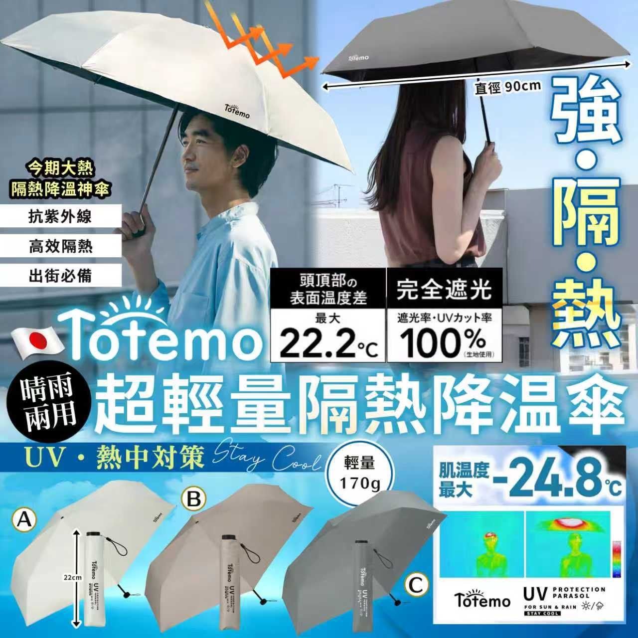 TOTEMO 超輕量隔熱降温傘 -2600448-260617