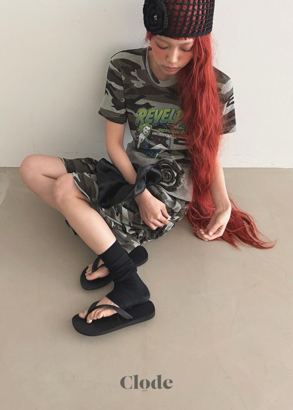 迷彩美女短袖T