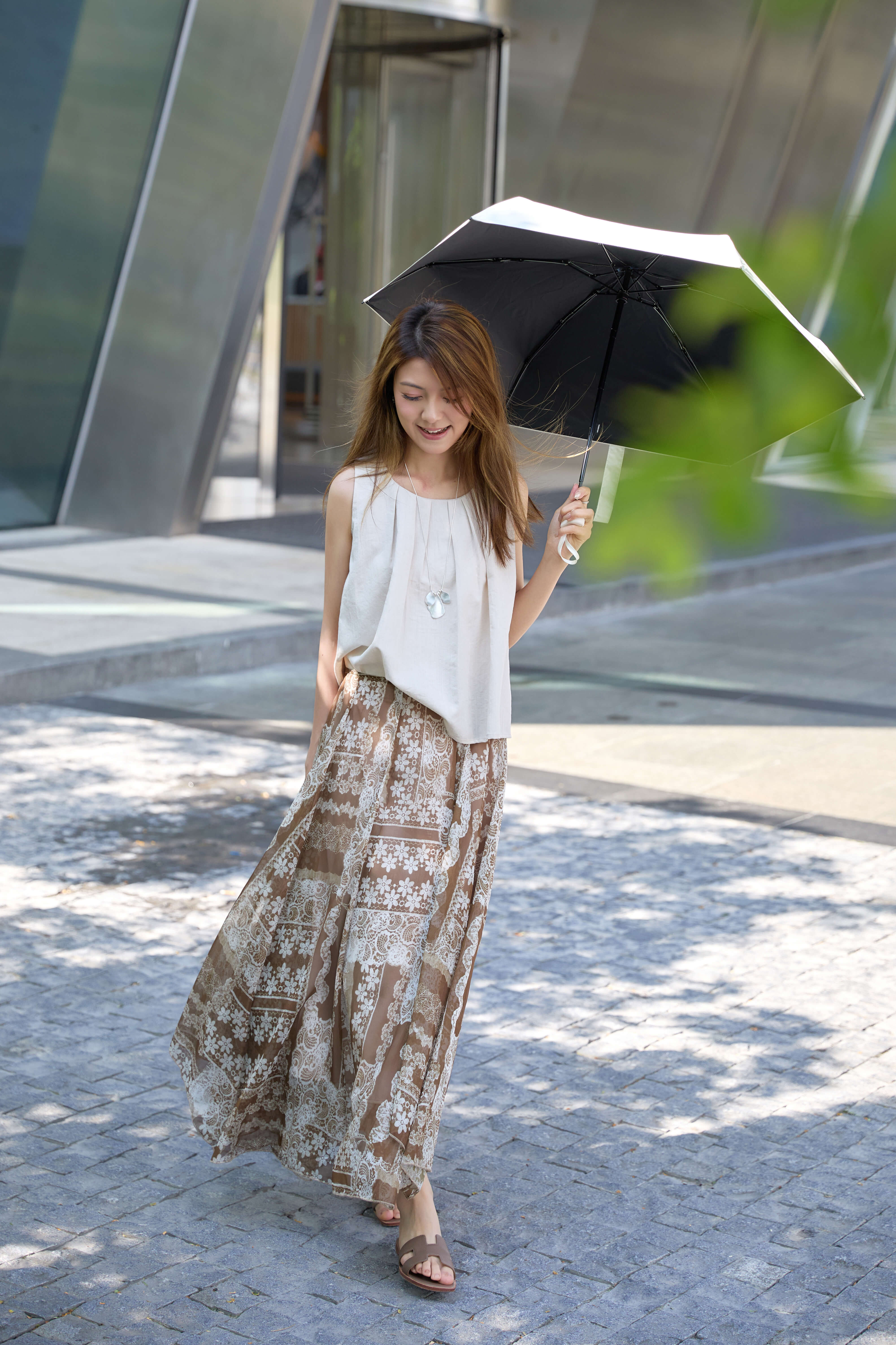 Floral Printed Ruffle Maxi Skirt_SK266L35