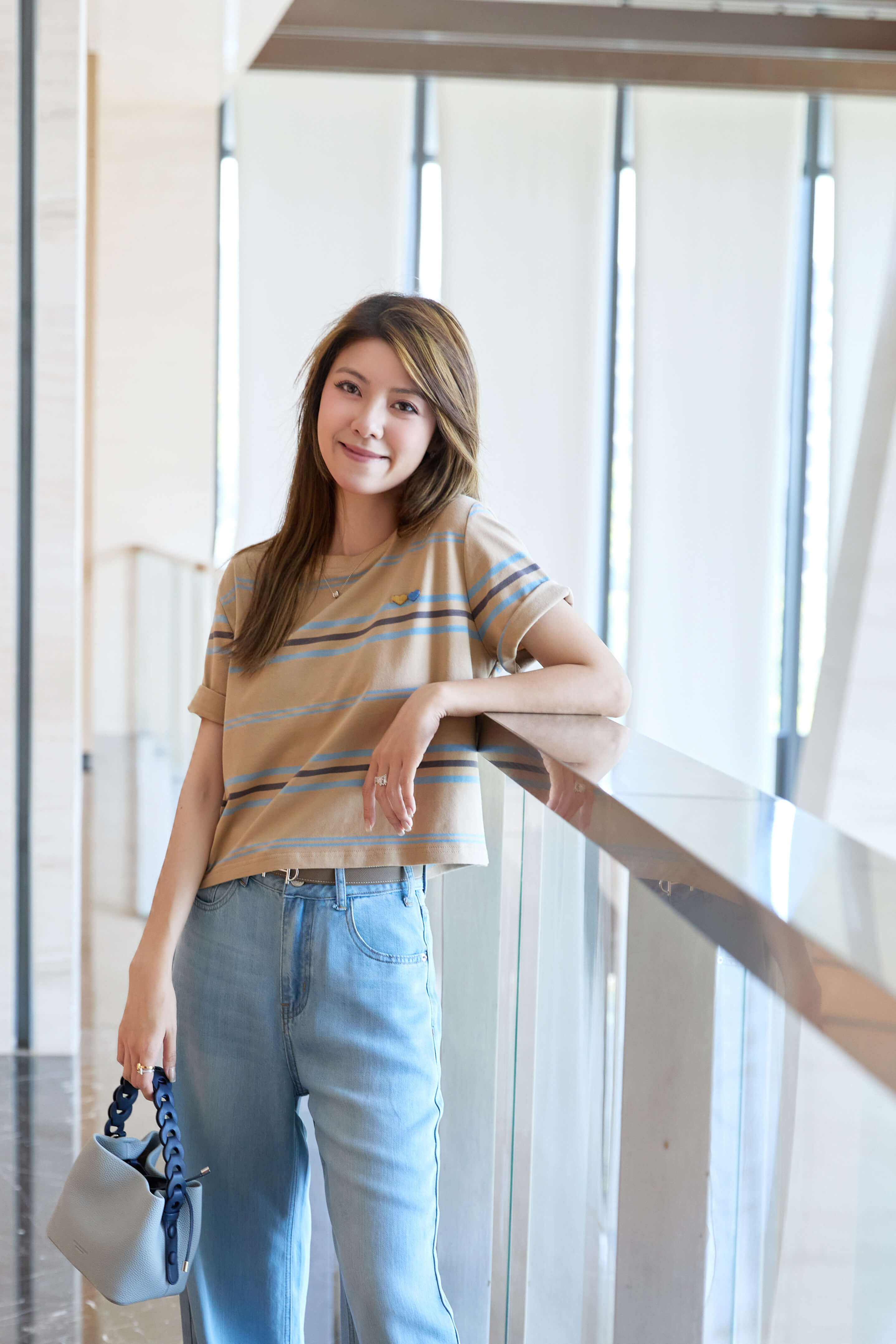 Striped Boxy Cropped Tee_TP266L12