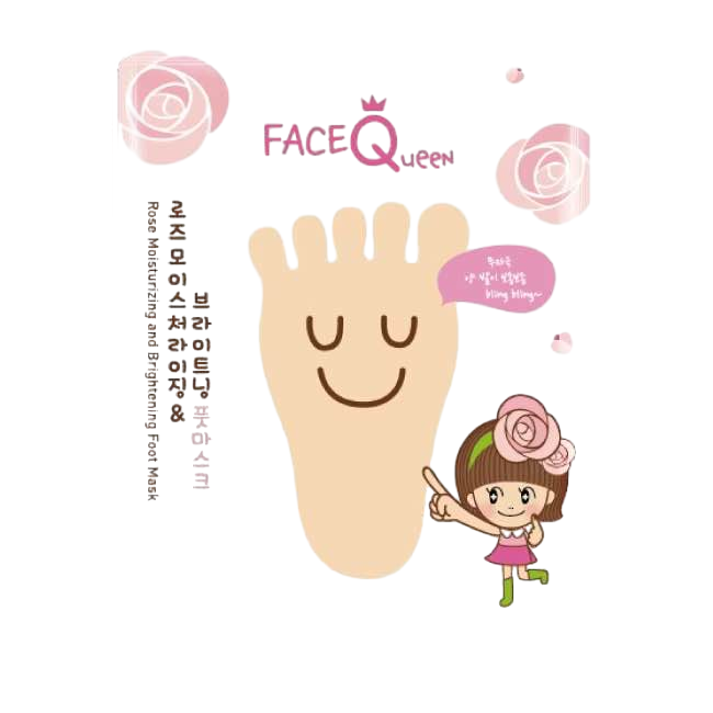 【Face Queen】玫瑰粉嫩白護足膜 1入 (效期：2026.10)  玫瑰