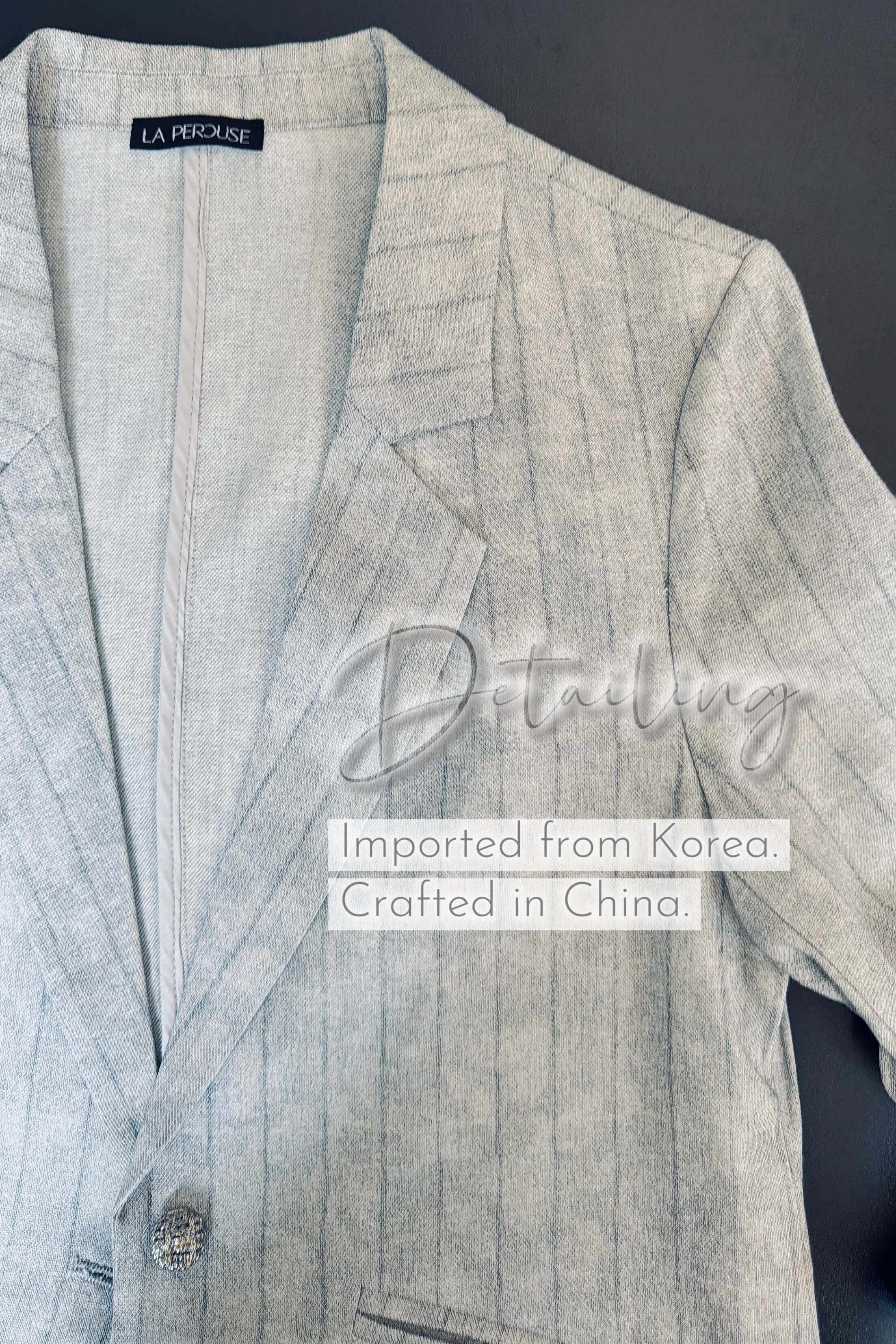 Linen Single-Breasted 3/4 Sleeve Blazer_BZ266L07