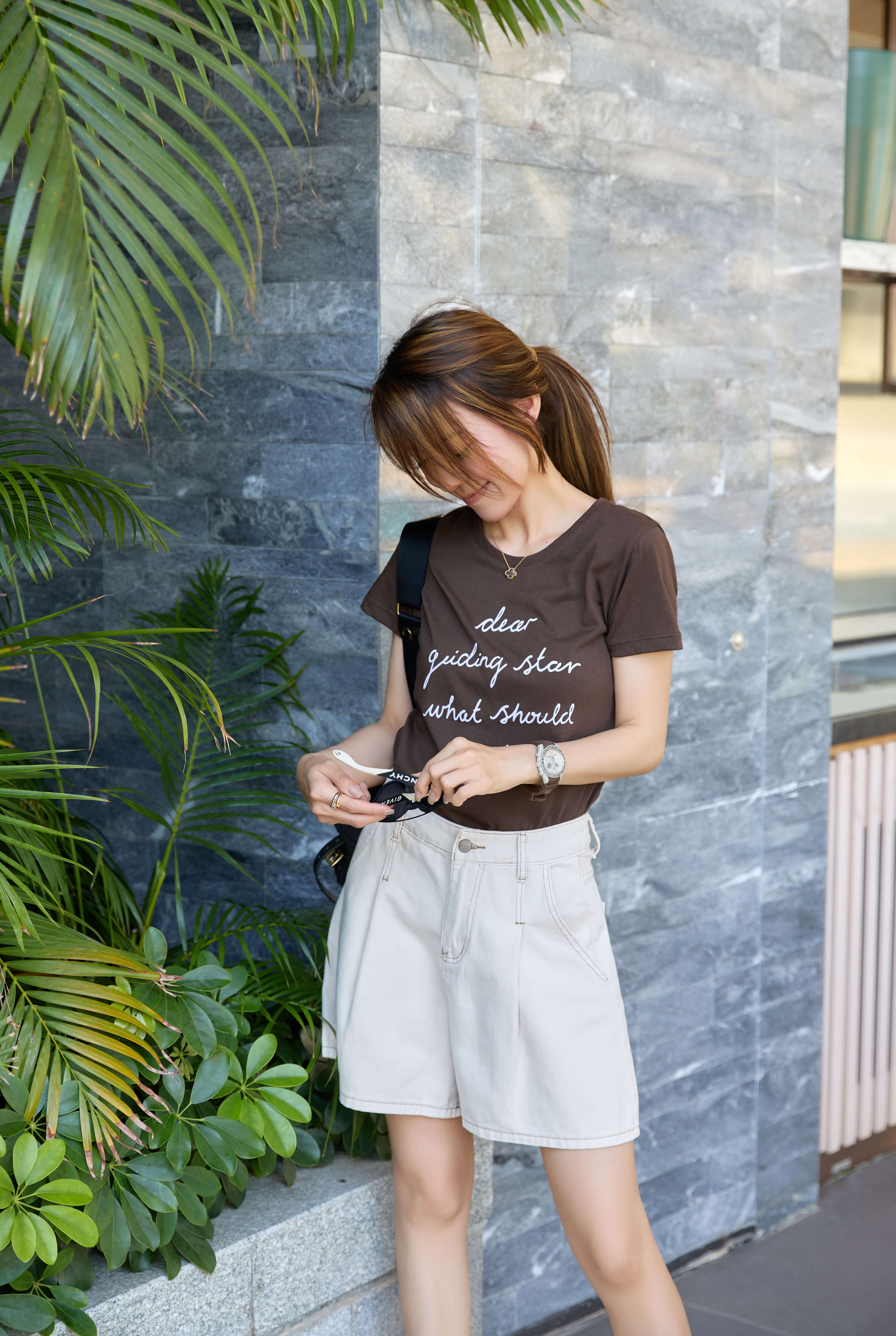 Graphic Word Print Cotton-Blend Tee_TP266L22